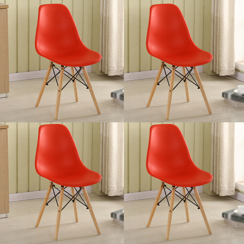 Wood Scandinavian Kitchen Dining Room Chair Solid Back Dining Side Chair