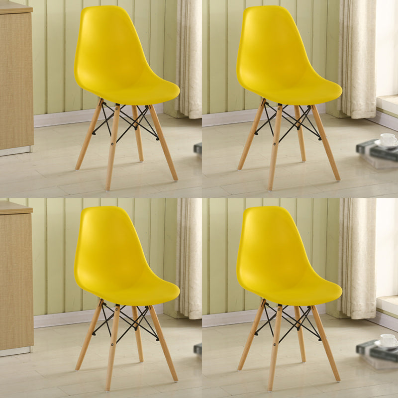 Wood Scandinavian Kitchen Dining Room Chair Solid Back Dining Side Chair