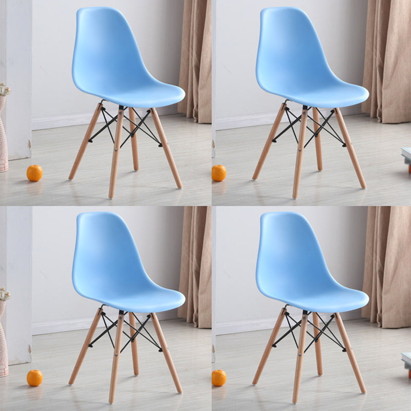Wood Scandinavian Kitchen Dining Room Chair Solid Back Dining Side Chair
