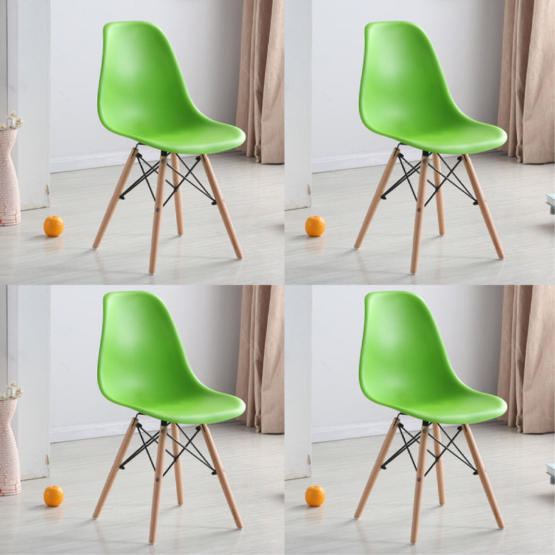 Wood Scandinavian Kitchen Dining Room Chair Solid Back Dining Side Chair