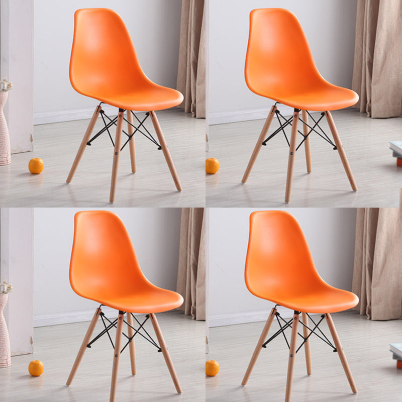 Wood Scandinavian Kitchen Dining Room Chair Solid Back Dining Side Chair