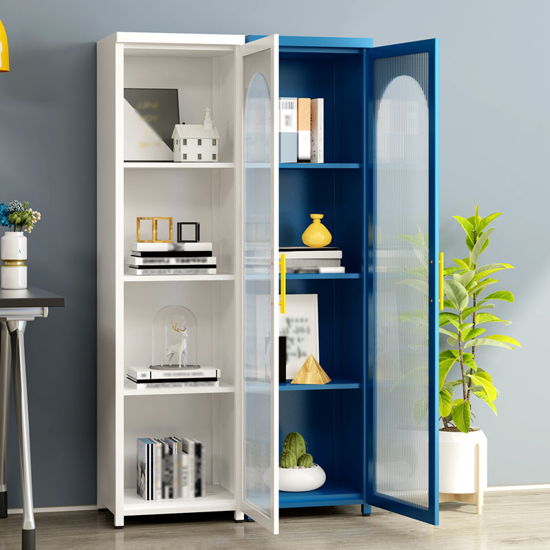 Metal Industrial Standard Bookcase Vertical Bookcase with Glass Door