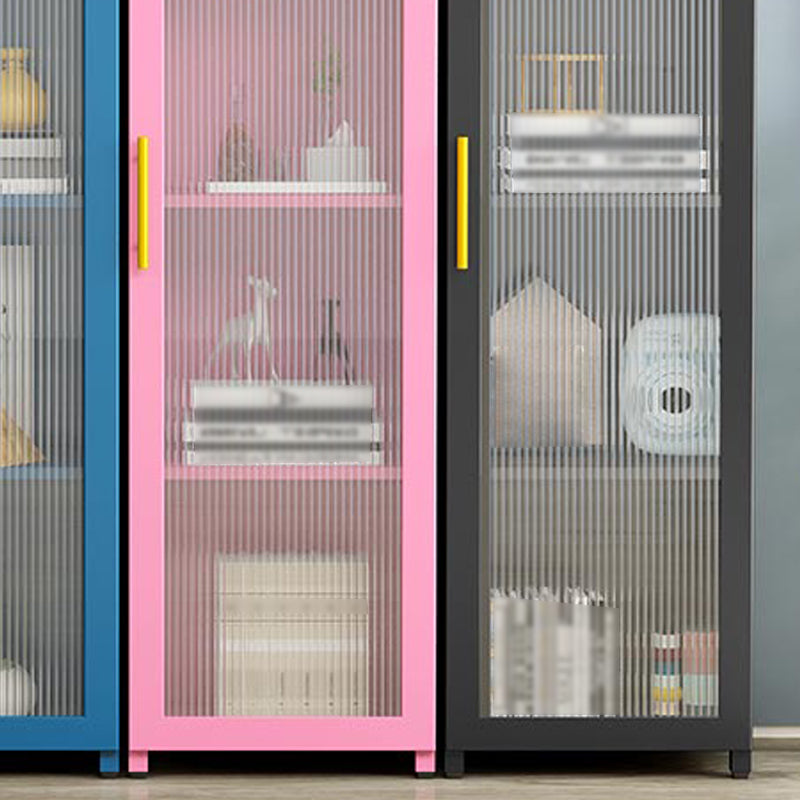 Metal Industrial Standard Bookcase Vertical Bookcase with Glass Door