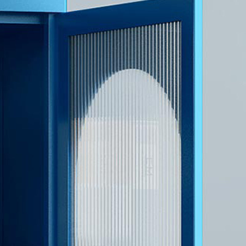 Metal Industrial Standard Bookcase Vertical Bookcase with Glass Door