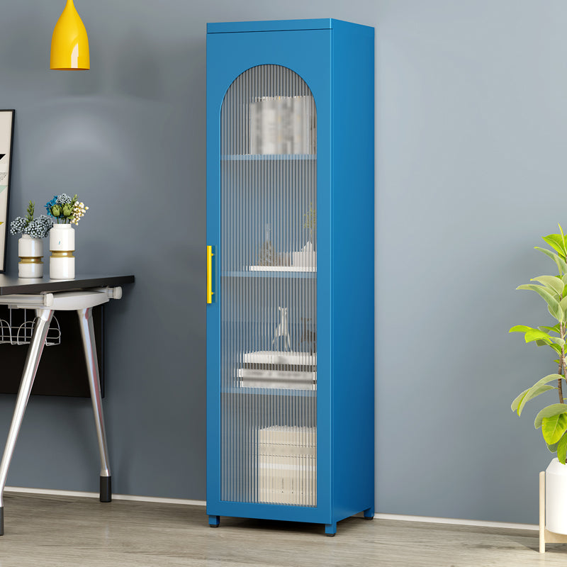 Metal Industrial Standard Bookcase Vertical Bookcase with Glass Door