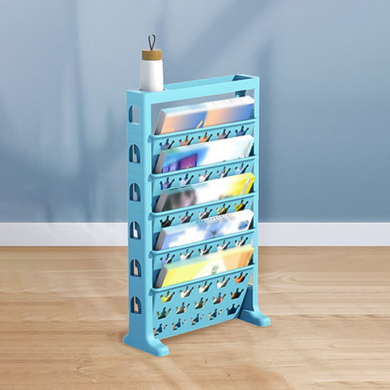 6-Shelf Plastic Ladder Bookcase Contemporary Closed Back Book Shelf