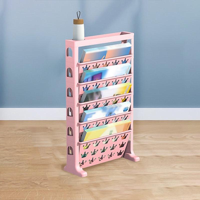 6-Shelf Plastic Ladder Bookcase Contemporary Closed Back Book Shelf