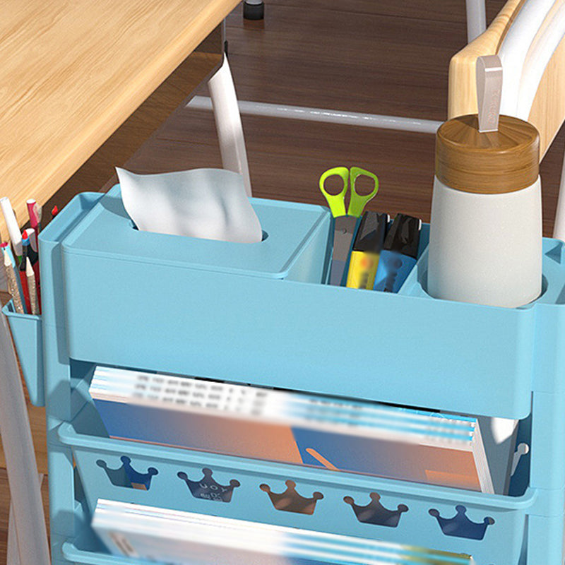 6-Shelf Plastic Ladder Bookcase Contemporary Closed Back Book Shelf