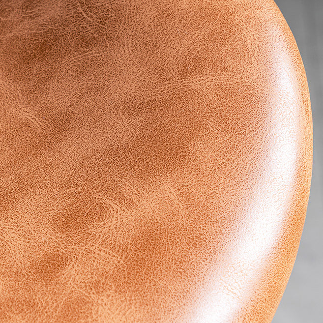 Industrial Leather Bristol Stool Matte Finish Footrest Low Back Barstool