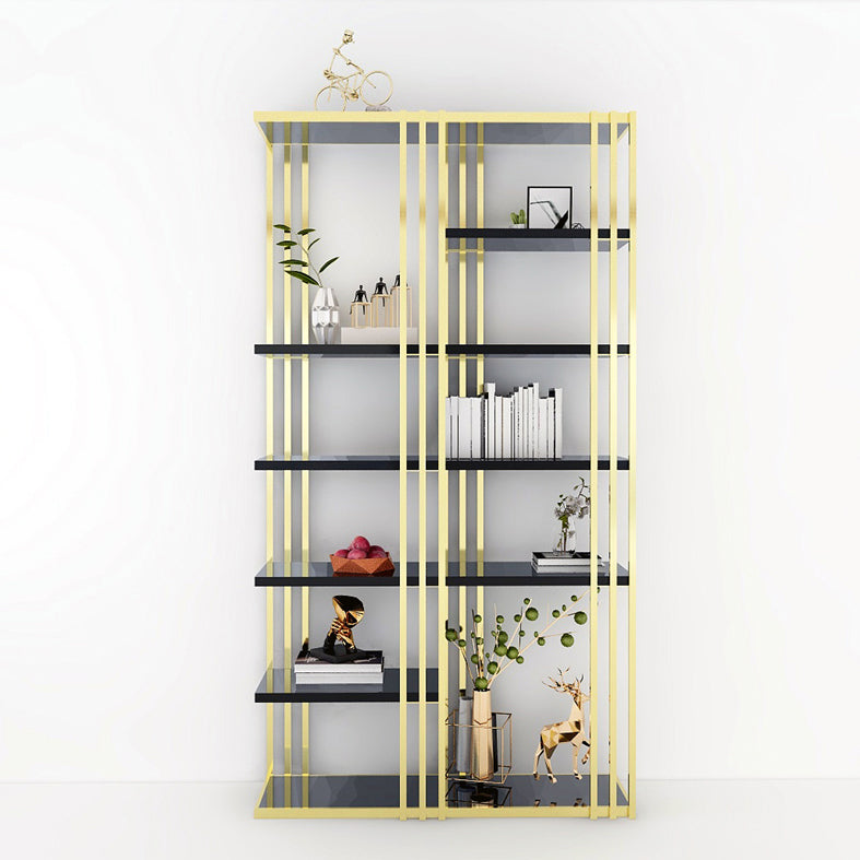 82.67 "H Bookshelf Gold Style Open Back Bookcase para la sala de estudio del Ministerio del Interior