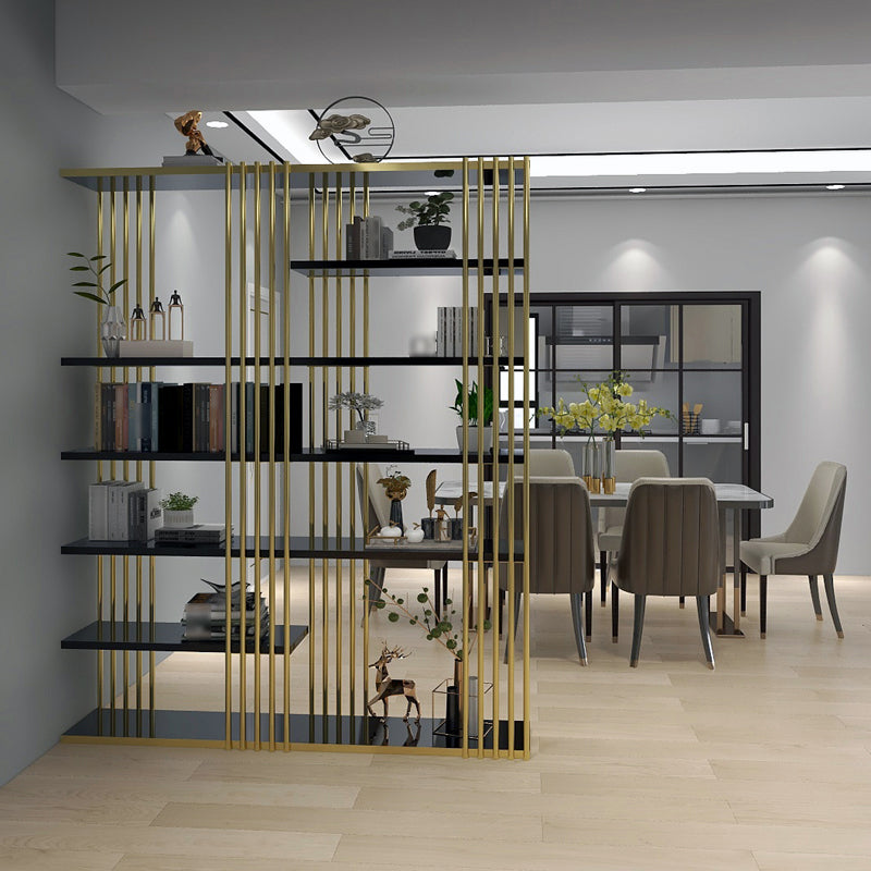 82.67 "H Bookshelf Gold Style Open Back Bookcase para la sala de estudio del Ministerio del Interior