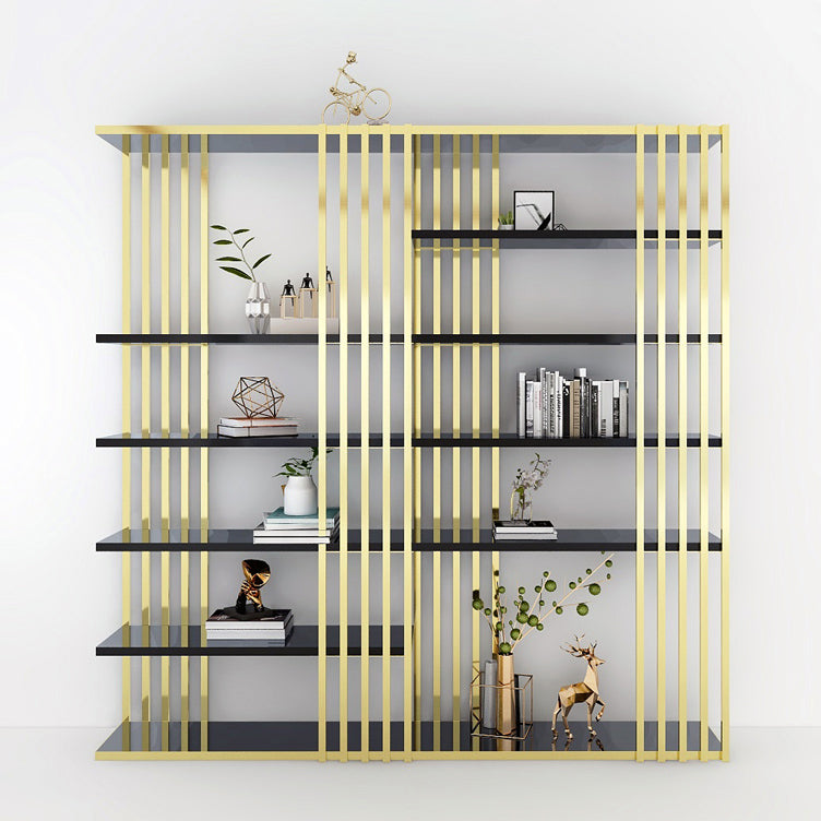 82.67 "H Bookshelf Gold Style Open Back Bookcase para la sala de estudio del Ministerio del Interior
