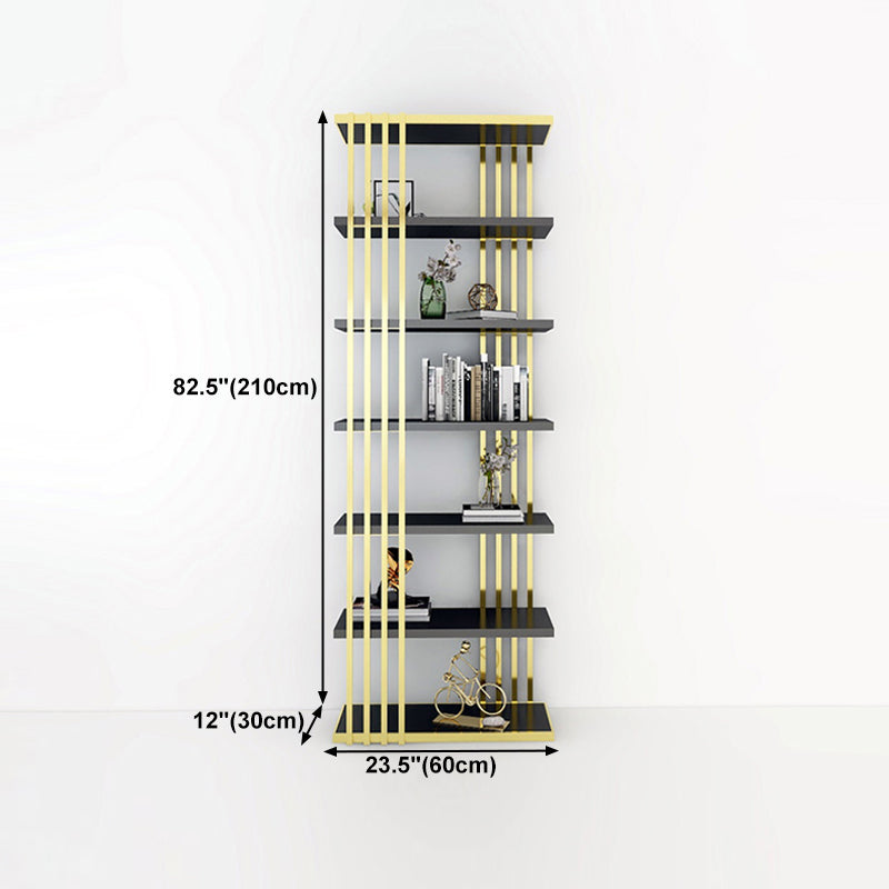 82.67 "H Bookshelf Gold Style Open Back Bookcase para la sala de estudio del Ministerio del Interior