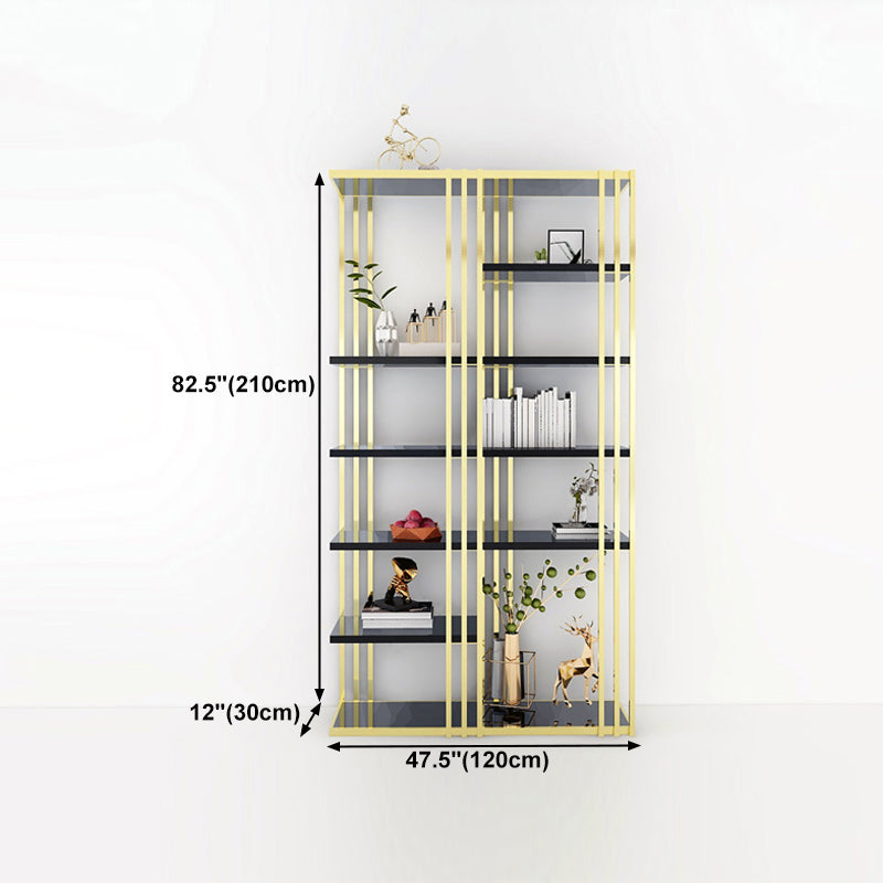 82.67 "H Bookshelf Gold Style Open Back Bookcase para la sala de estudio del Ministerio del Interior