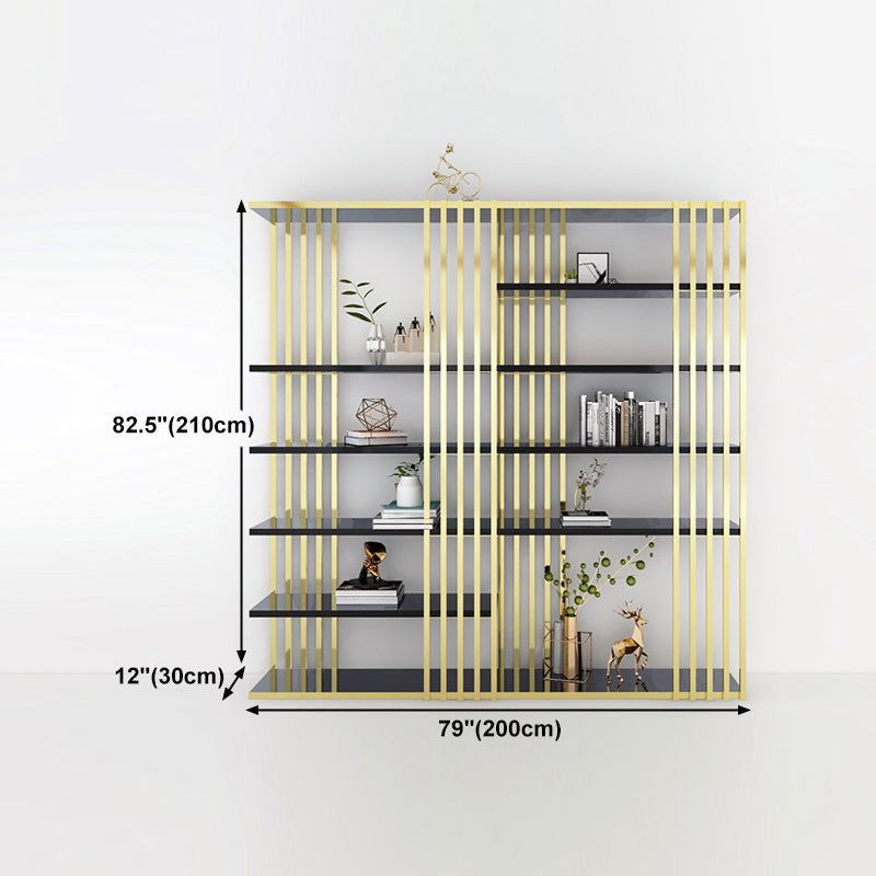 82.67 "H Bookshelf Gold Style Open Back Bookcase para la sala de estudio del Ministerio del Interior