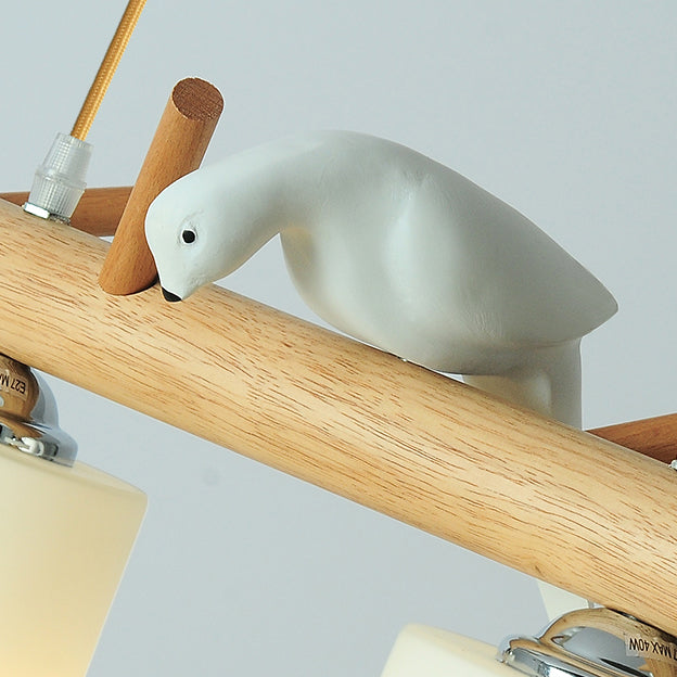 Hedendaags eilandlampen Cilinder Island Lights White Glass voor kookeiland