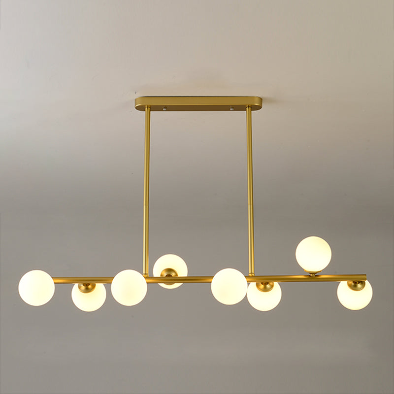 Moderne Stil Kugeldecke Anhänger Lichter weißes Glas 8 hängende Anhängerleuchten