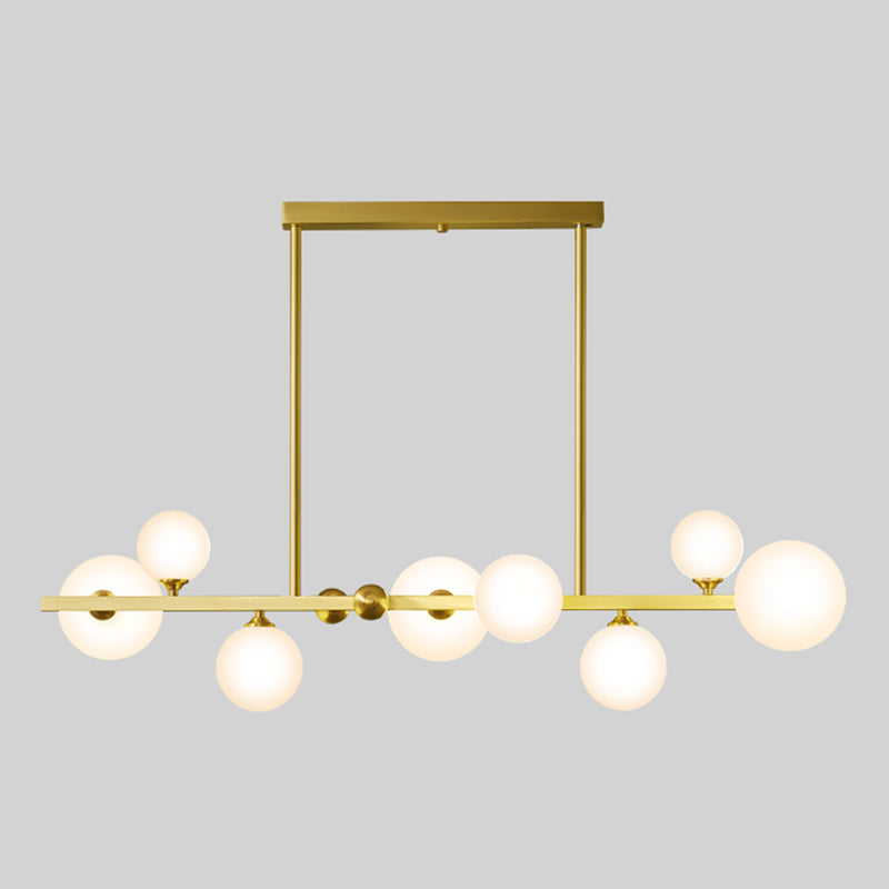 Moderne Stil Kugeldecke Anhänger Lichter weißes Glas 8 hängende Anhängerleuchten