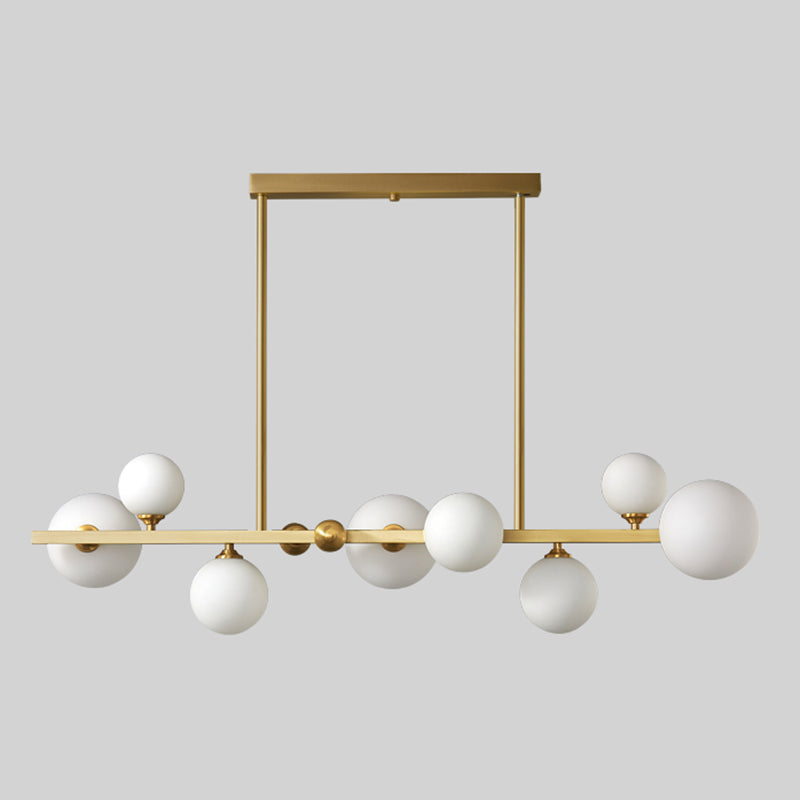 Moderne Stil Kugeldecke Anhänger Lichter weißes Glas 8 hängende Anhängerleuchten