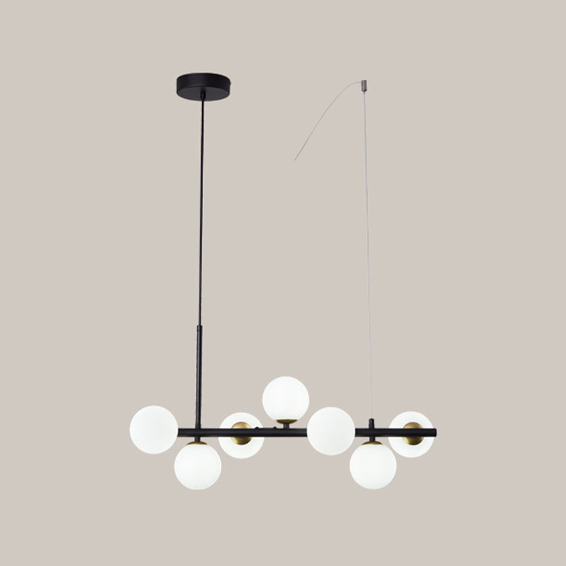 Multi-Head Island Lighting Armaturen Moderne Restaurantsuspensionslampe mit Glasschatten