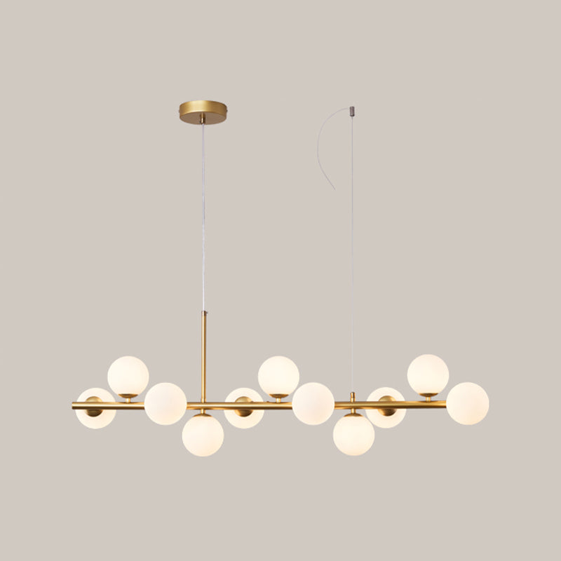 Multi-Head Island Lighting Fixtures Modern Restaurant Suspension Lamp with Glass Shade