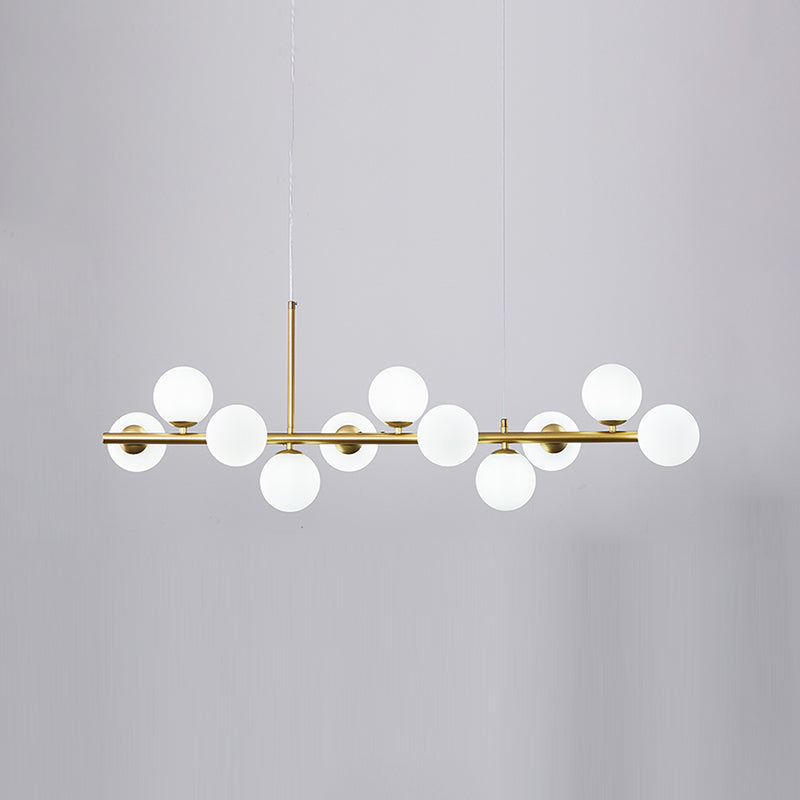 Multi-Head Island Lighting Fixtures Modern Restaurant Suspension Lamp with Glass Shade