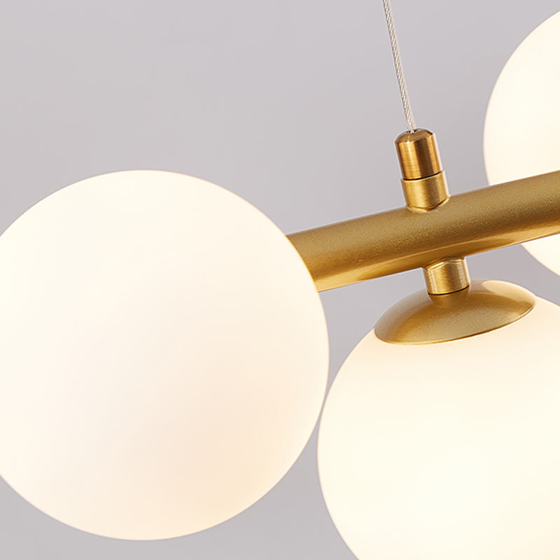 Multi-Head Island Lighting Fixtures Modern Restaurant Suspension Lamp with Glass Shade