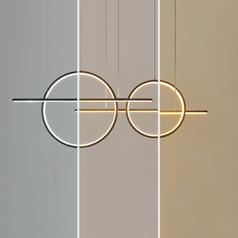 Einfacher helles helles schwarzes 4-Licht-Metallanhänger-Beleuchtungskörper für Esszimmer