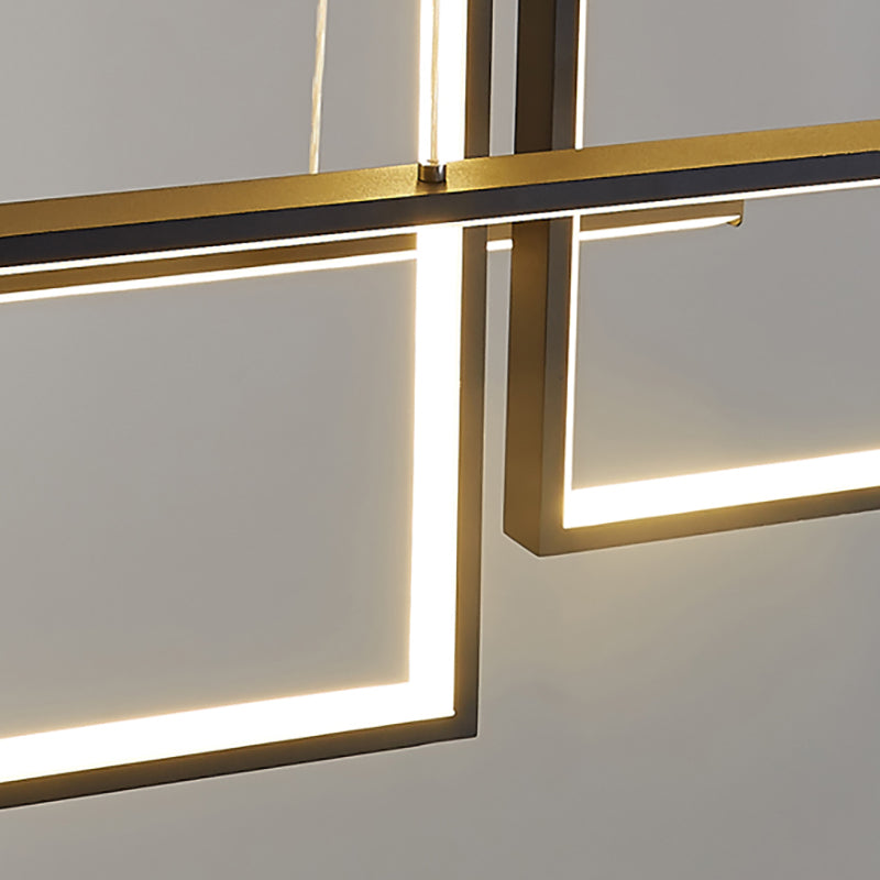 Einfacher helles helles schwarzes 4-Licht-Metallanhänger-Beleuchtungskörper für Esszimmer