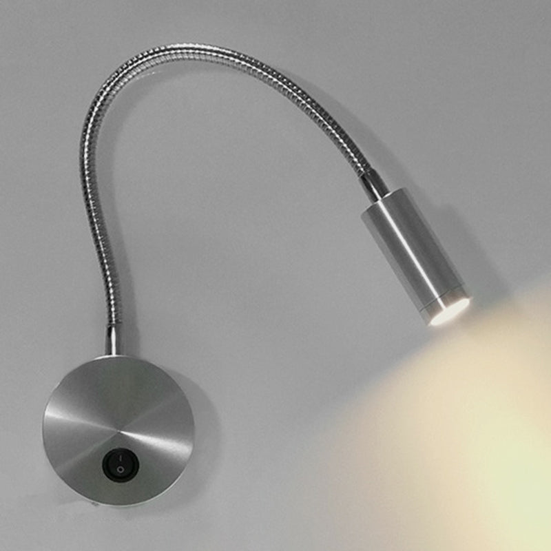 1 Light Round Wall Sconce Modern Style Metal Wall Mounted Reading Lights