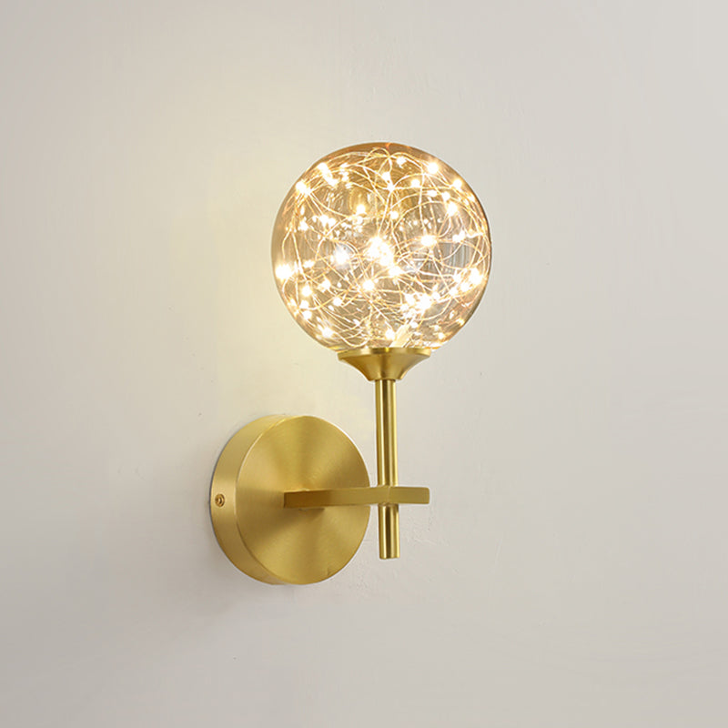Glass Globe Wall Sconces Modern Style 1 Light Wall Mounted Lamps