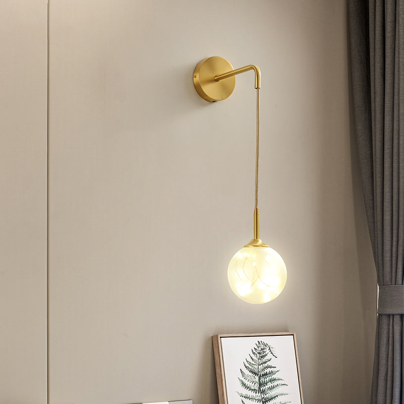 Glass Globe Wall Sconces Modern Style 1 Light Wall Mounted Lamps