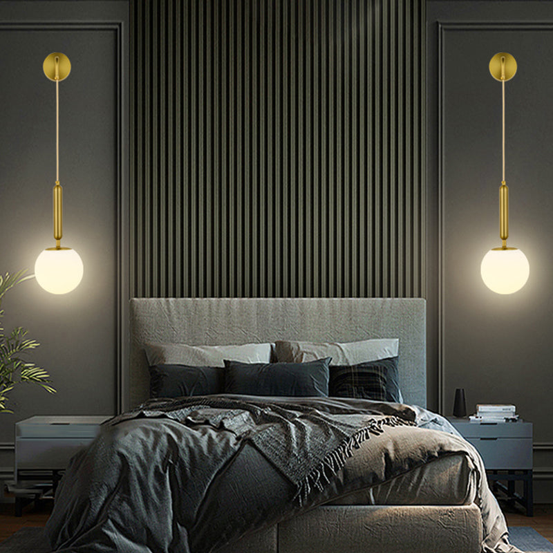 Glass Ball Wall Sconces Modern Style 1 Light Wall Mounted Lamps