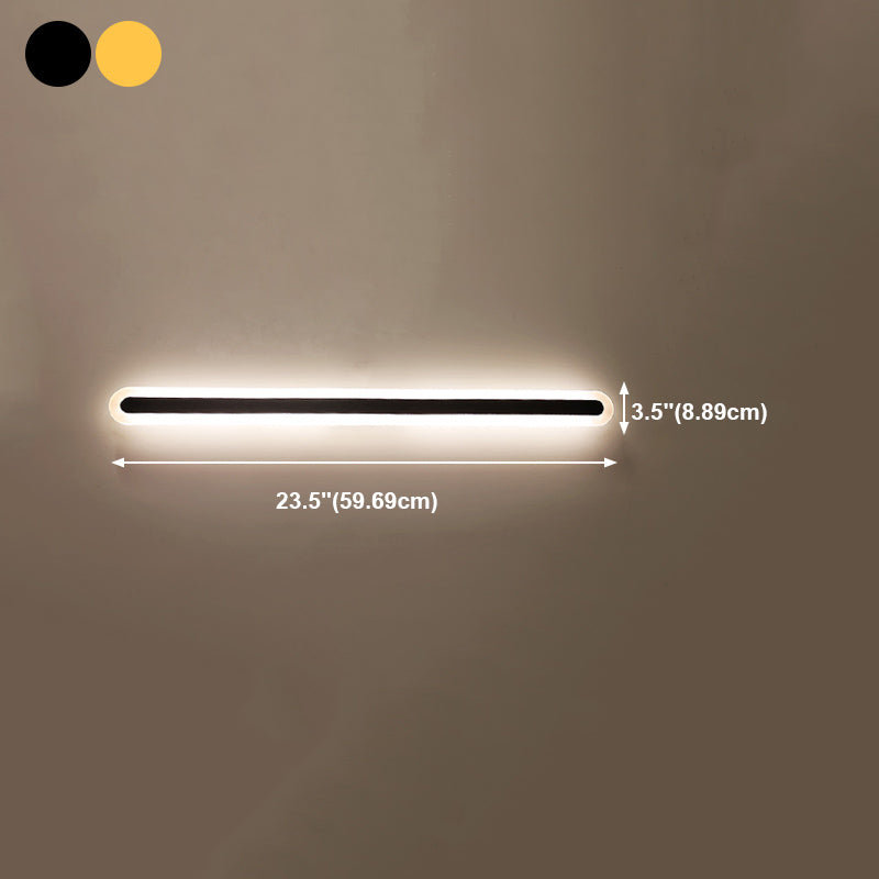 Metal Linear Shape Wall Light Modern Style 1-Light Wall Mounted Light Fixture