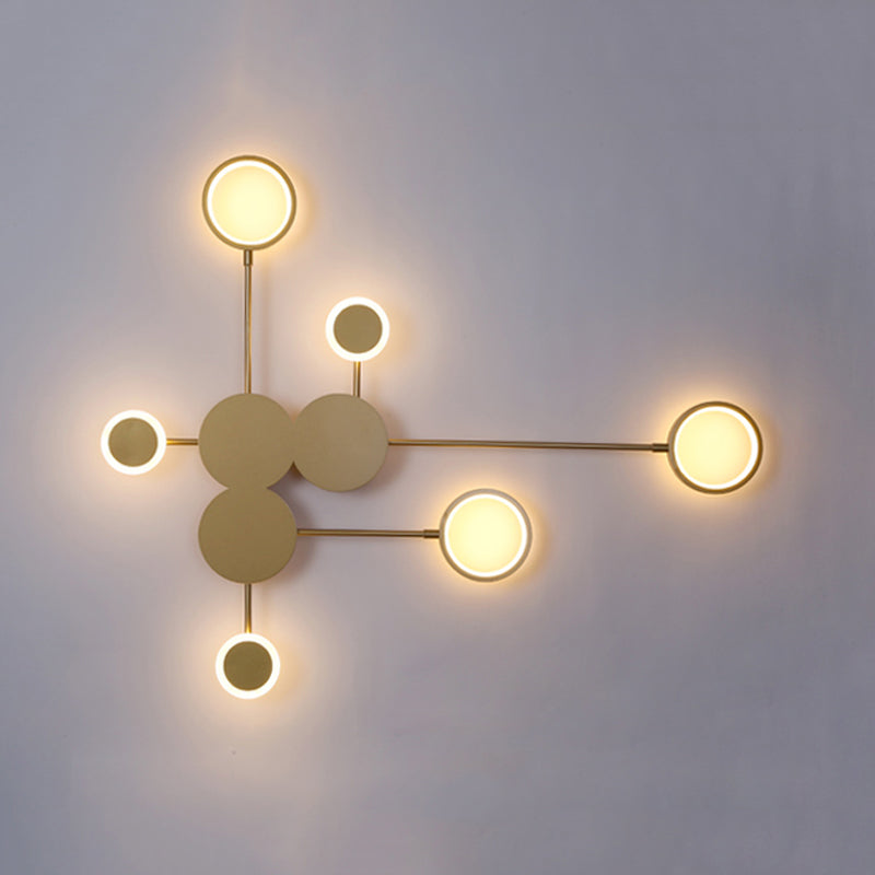 Geometry Shape Metal Wall Lights Modern Style 6 Light Wall Mount Lamps