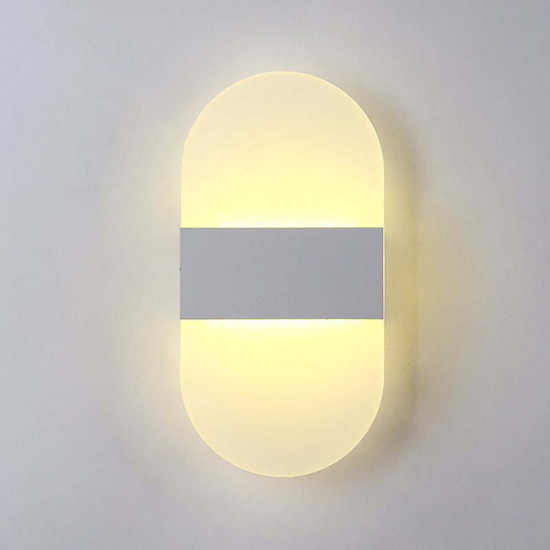 Geometry Shape Metal Wall Light Modern Style 1 Light Wall Mount Lamp in White