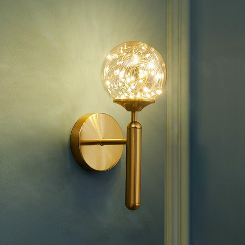 Lumière murale de forme sphérique Métal de style métal à 1 lumière Lumière