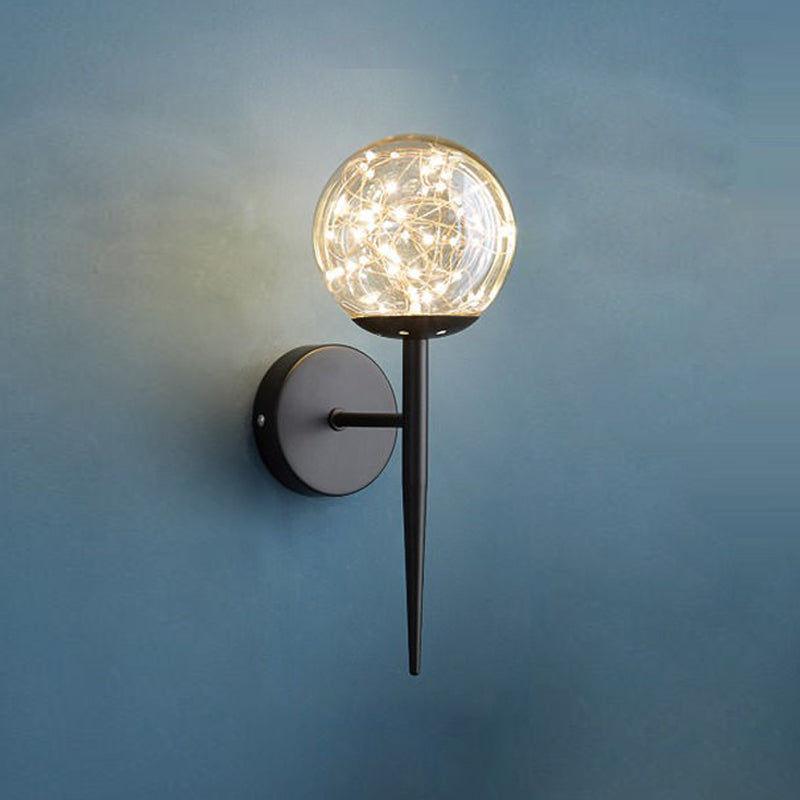 Spherical Shape Wall Light Modern Style Metal 1-Light Wall Mount Light