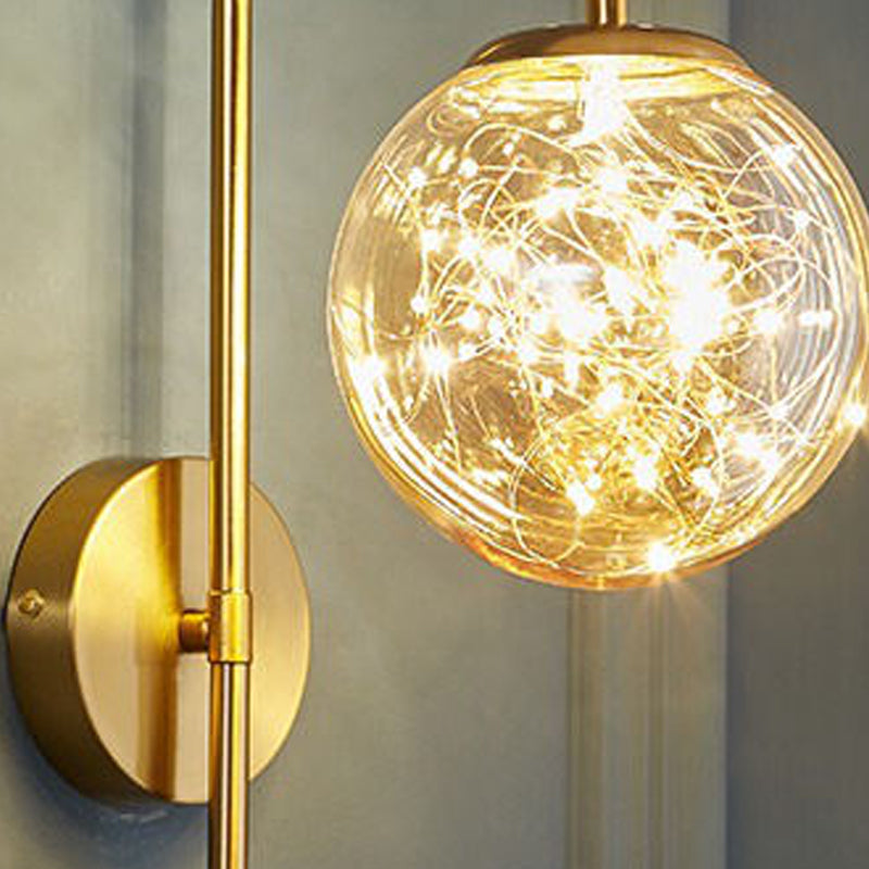 Lumière murale de forme sphérique Métal de style métal à 1 lumière Lumière