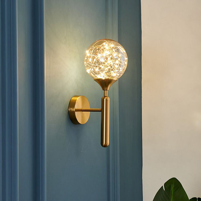 Lumière murale de forme sphérique Métal de style métal à 1 lumière Lumière