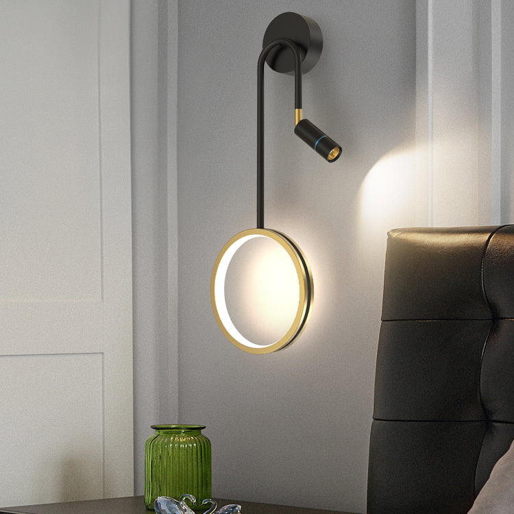 Luces de pared de forma de geometría de estilo de montaje de pared de metal de estilo de metal moderno en negro