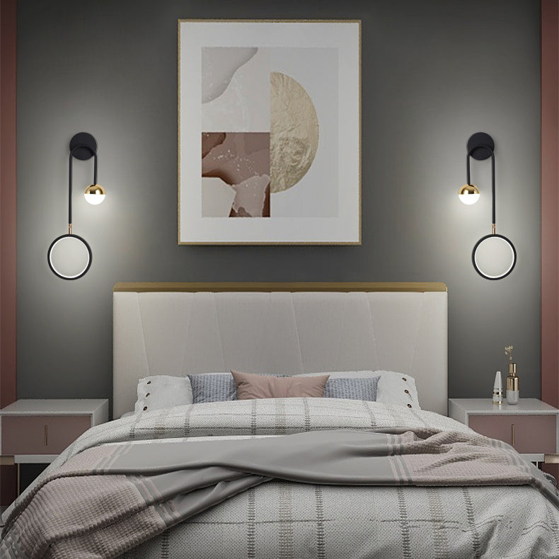 Luces de pared de forma de geometría de estilo de montaje de pared de metal de estilo de metal moderno en negro