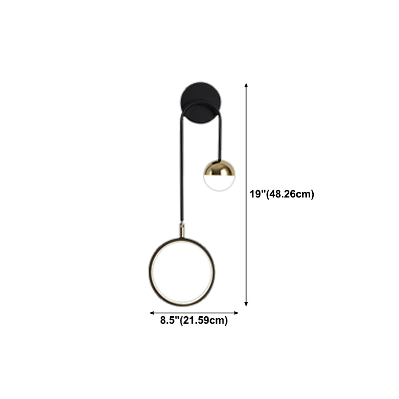 Luces de pared de forma de geometría de estilo de montaje de pared de metal de estilo de metal moderno en negro