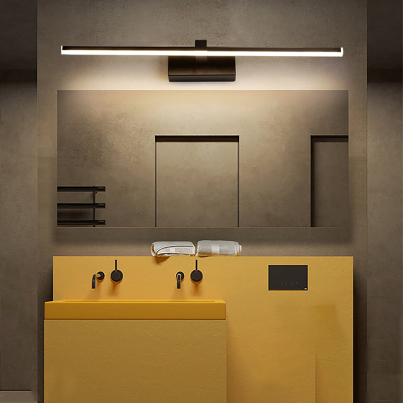 Linear Shade Metal Wall Sconce Lighting Modern 1- Light Mirror Wall Mount Light Fixture