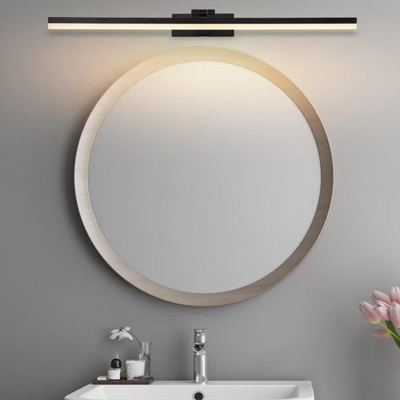 Lineal estilo moderno moderno tocador de tocador 1 luz de espejo LED de luz para baño en negro