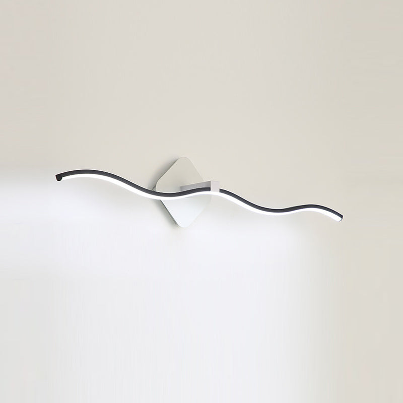 Lámpara de pared de baño de ola LED de metal LED de pared simple montada en la pared