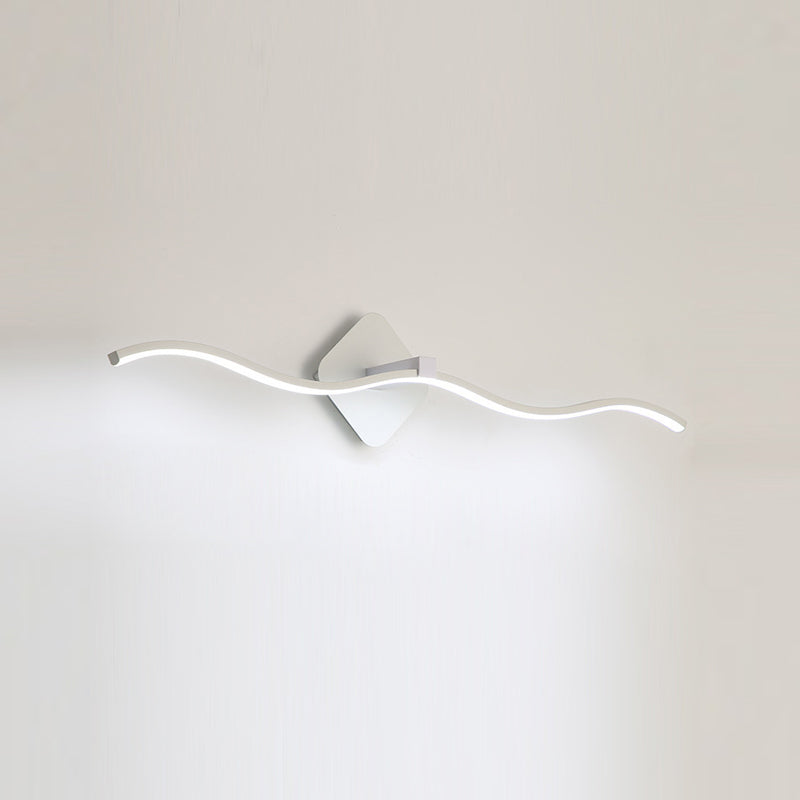 Lámpara de pared de baño de ola LED de metal LED de pared simple montada en la pared