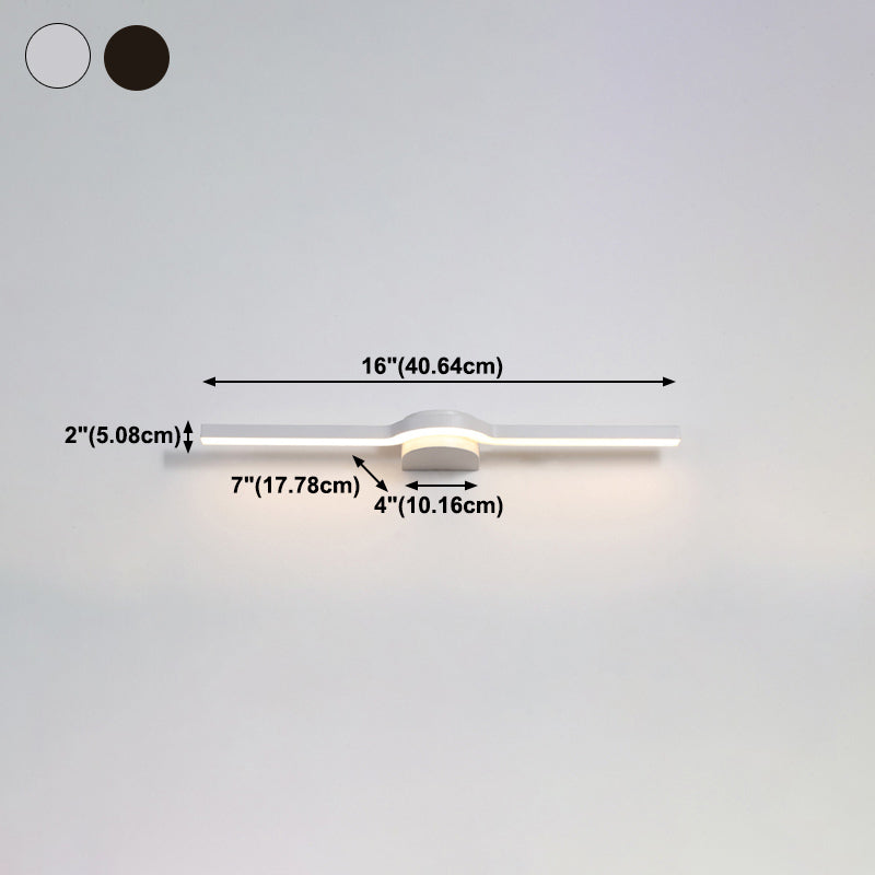 Luce da parete di forma lineare in metallo moderno a 1 lucciola lampada montata