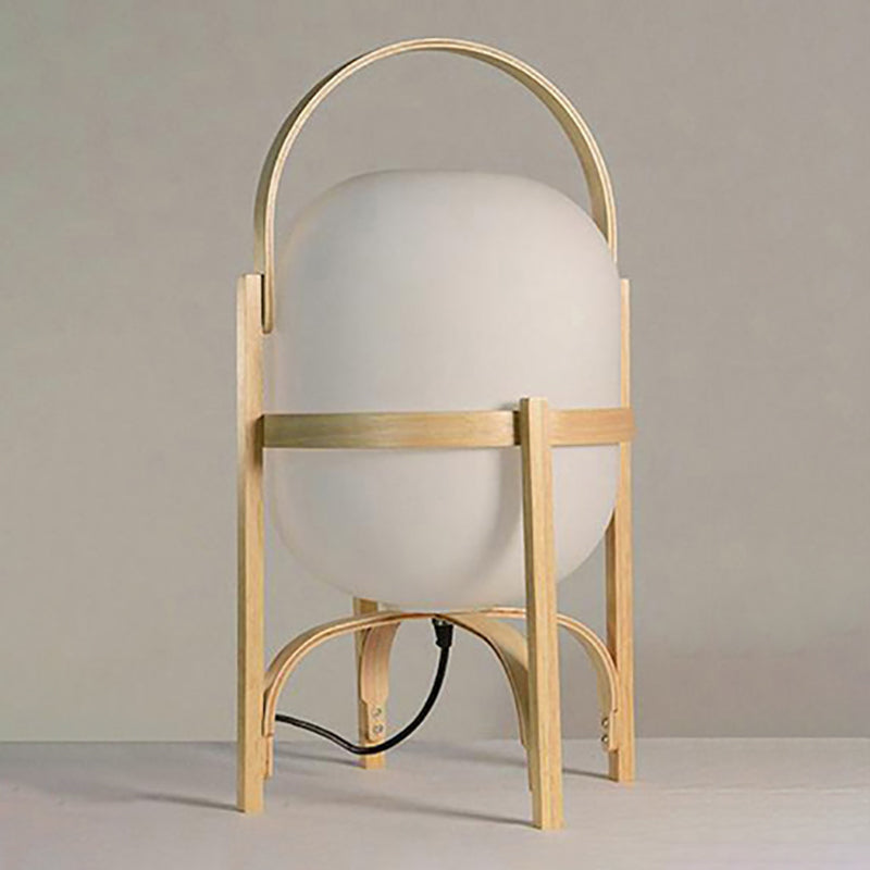 Geometric Night Table Lamps Modern Style Glass 1 Light Table Lamp in White