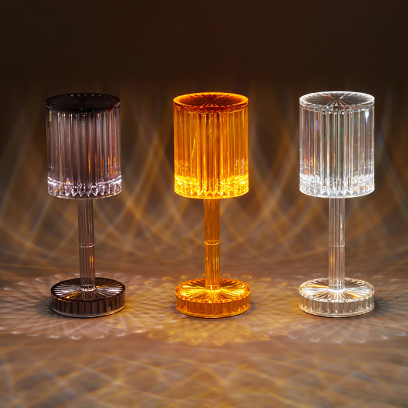 Lampes de table de nuit géométrique en verre de style moderne.